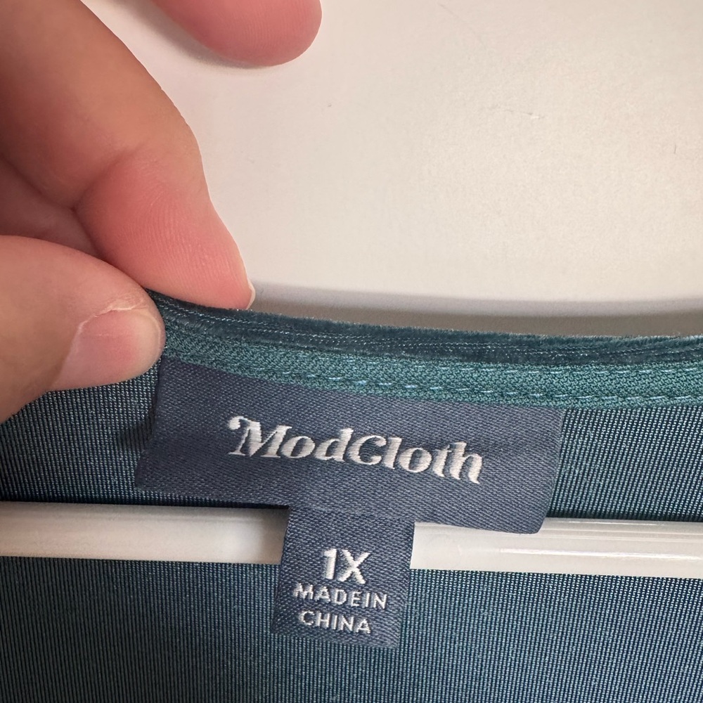 Modcloth Teal Dress 1X MINT CONDITION - Picture 2 of 4